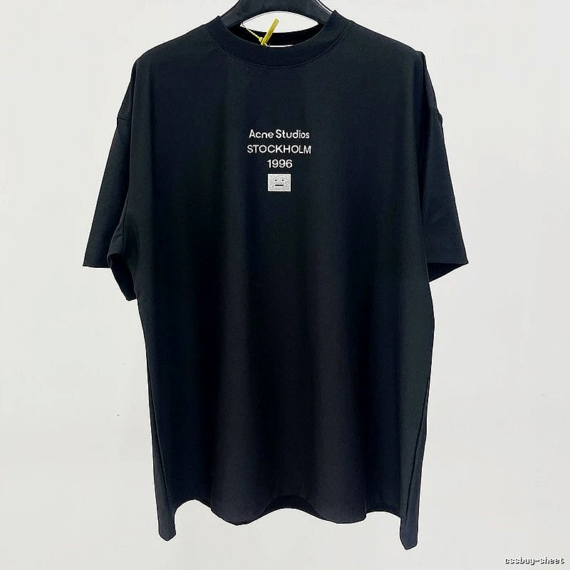 Acne Studios 2090-80 Black Style Ac908066 Stockholm Logo T-Shirt Airport Outfit