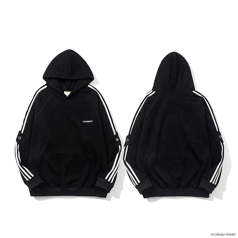 Adidas three - stripe trendy and cool black sweatshirt