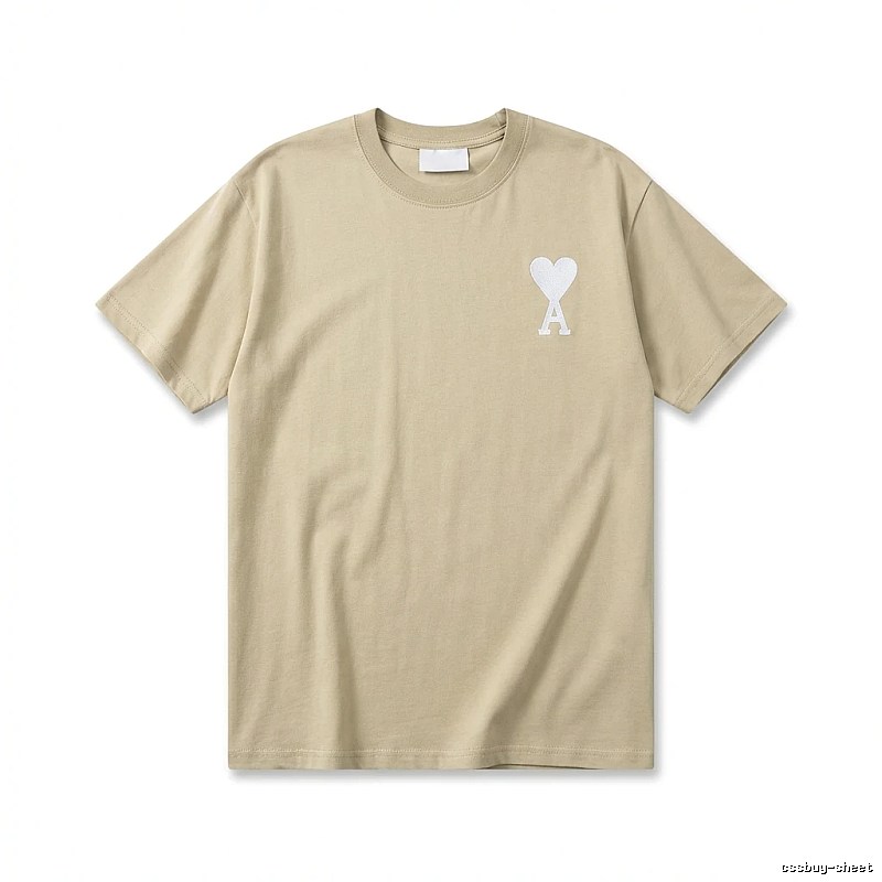AMI minimalist style beige T-shirt