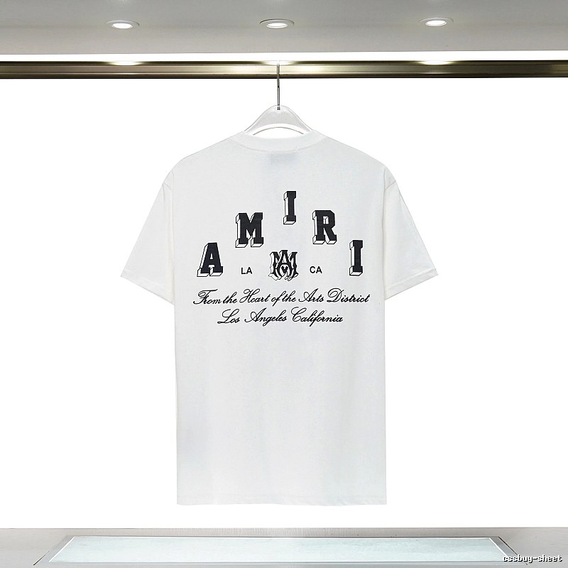 Amiri Daily Graphic T-shirt White Blue Amiri with Visual Detail