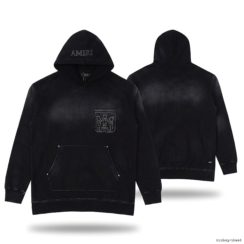AMIRI distressed black hoodie
