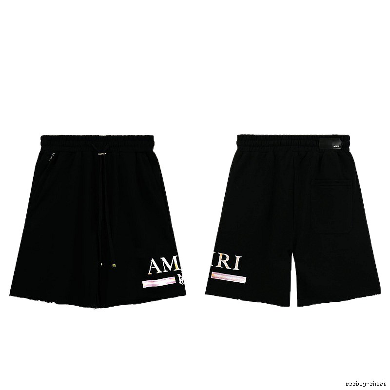 AMIRI Letter Print Street Style Black Shorts