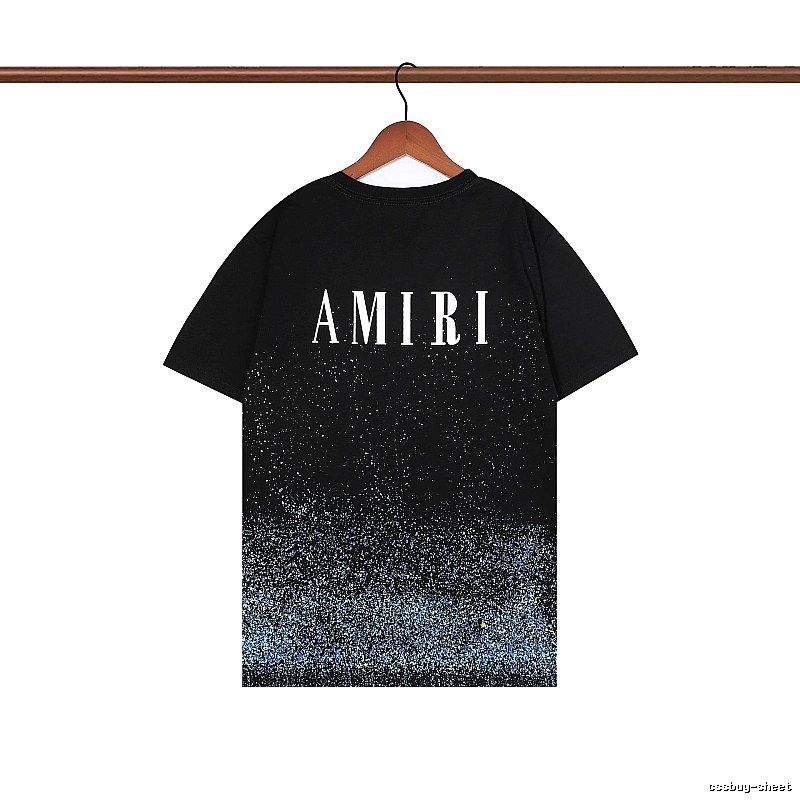 Amiri Premium Style Graphic T-shirt White Blue Amiri for Resort Outfits