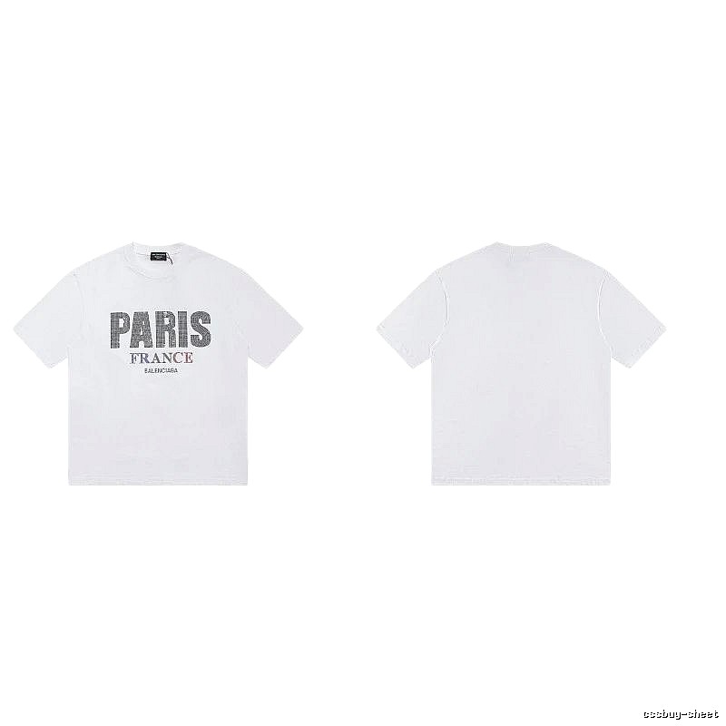 Balenciaga Paris Collection Minimalist Style White T-Shirt