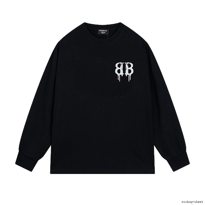 Balenciaga's dark style black long T-shirt